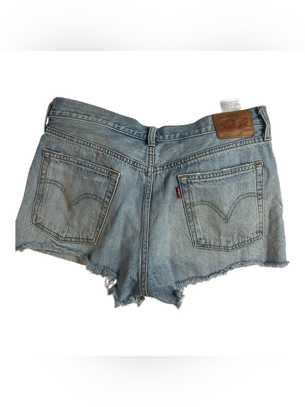 Levi's Light Blue Denim Frayed Hem Cutoff Shorts